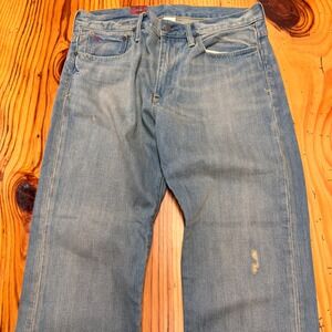 Polo Ralph Lauren Vintage 67 Mens Light Wash Straight Leg Selvage Jeans 33x30